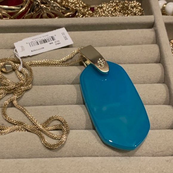 Collier Kendra Scott Inez - Pendentif Verre Dichroïque Rose Or - Neuf Avec étiquettes